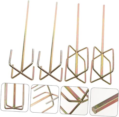 4Pcs Electric Drill Mixing Paddle Set Sturdy Cement Mixer Attachments Shank Paint Stirring Rods Compatible Power Tools in Saudi Arabia