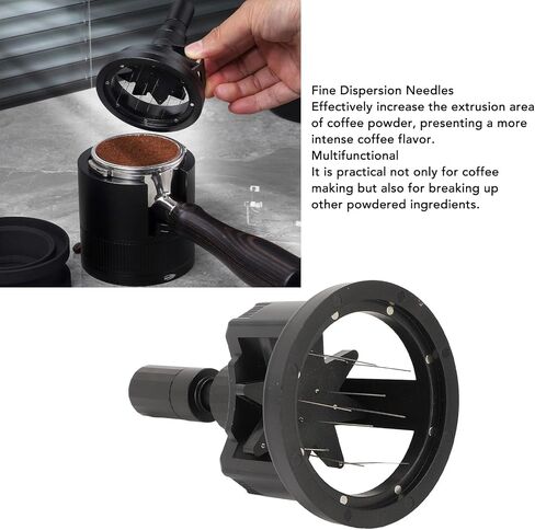 Coffee Stirrer Tool Rotation,Espresso Distribution Tool with Magnetic Base for Barista, Adjustable Depth Needle Distributor Tool (51) in Saudi Arabia