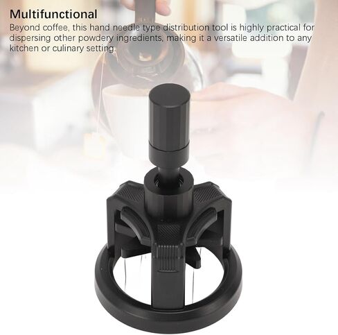 Coffee Stirrer Tool Rotation,Espresso Distribution Tool with Magnetic Base for Barista, Adjustable Depth Needle Distributor Tool (51) in Saudi Arabia
