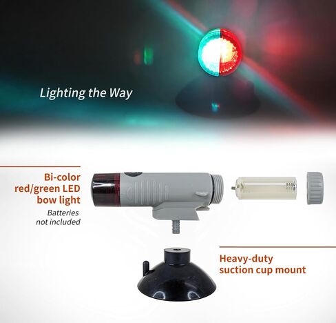 Pactrade Marine Battery Navigation Lights for Boats LED - Portable Red/Green Bow Light (Suction Cup Mount) - Kayak Fishing Accessories, Jon Boat Accessories Marine in Saudi Arabia