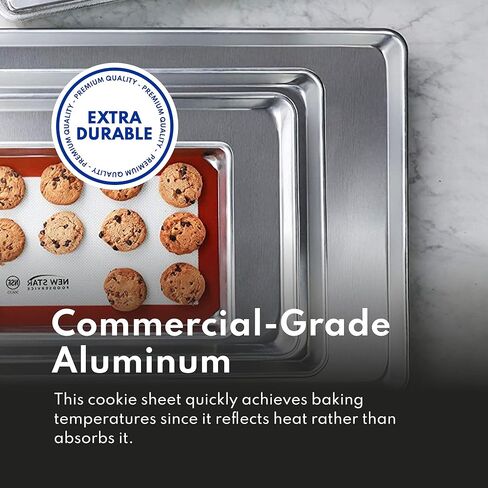 New Star Foodservice Commercial-Grade 18-Gauge Aluminum Sheet Pan/Bun Pan (18 L x26 W x1 H(Full Size) Pack of 12 Measure Oven) in Saudi Arabia