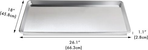 New Star Foodservice Commercial-Grade 18-Gauge Aluminum Sheet Pan/Bun Pan (18 L x26 W x1 H(Full Size) Pack of 12 Measure Oven) in Saudi Arabia