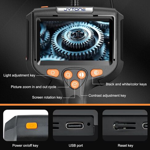Endoscope Camera with Light, 5.5mm Waterproof Borescope with 4.3" HD Screen, 6.6ft Semi-Rigid Cable for Automotive, Plumbing, Pipe Inspection in Saudi Arabia