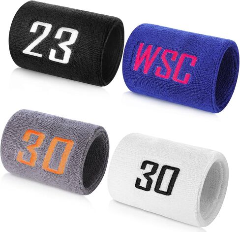 Personalized Sport Wrist Bands,Embroidered Baseball Wrist Bands,Soft & Stretchy Sports Wrist Bands for Men & Women – 4 Multiple Colors Wristbands Option in Saudi Arabia