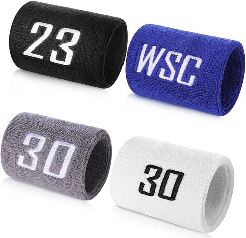 Personalized Sport Wrist Bands,Embroidered Baseball Wrist Bands,Soft & Stretchy Sports Wrist Bands for Men & Women – 4 Multiple Colors Wristbands Option in Saudi Arabia