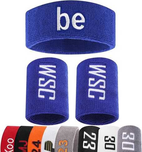 Personalized Sport Wrist Bands,Embroidered Baseball Wrist Bands,Soft & Stretchy Sports Wrist Bands for Men & Women – 4 Multiple Colors Wristbands Option in Saudi Arabia
