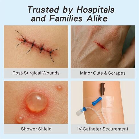 Waterproof Transparent Film Dressing with Absorbent Pad 50-Pack Sterile Adhesive Bandages Post-Surgical Wound Cover, Protective Barrier for Sensitive Skin (2.7''x4'') in Kuwait