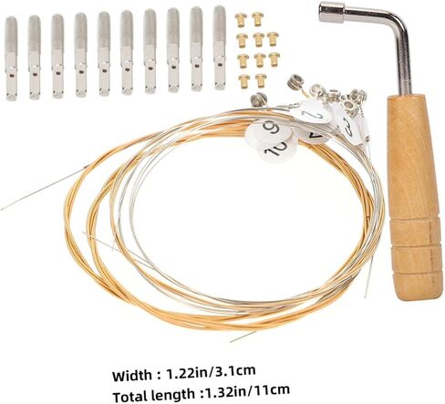 BESPORTBLE 1set Lyre String Nail Wrench Lyre Strings Replacement Parts Sturdy for Tuning Music Wire in Saudi Arabia