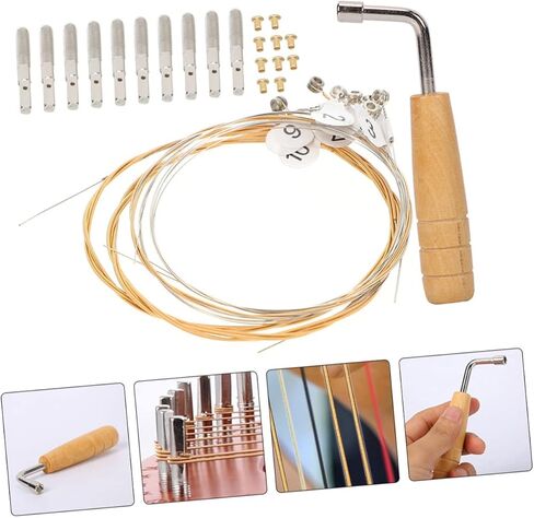BESPORTBLE 1set Lyre String Nail Wrench Lyre Strings Replacement Parts Sturdy for Tuning Music Wire in Saudi Arabia