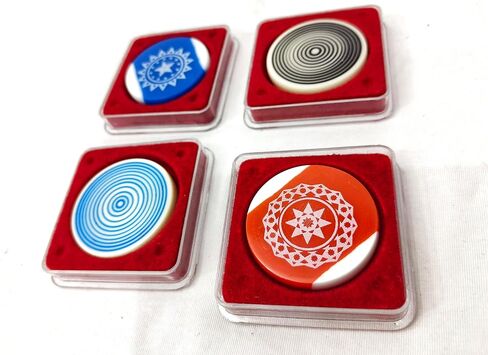 Carrom Board Striker Tournament Carrom Striker with Designer Case Original Quality Pool Ball Striker Smooth Finish for International Championship & Professionals Player Choice Assorted (Pack of 4) in Saudi Arabia