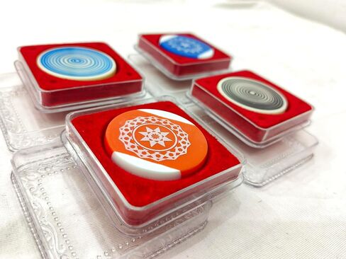 Carrom Board Striker Tournament Carrom Striker with Designer Case Original Quality Pool Ball Striker Smooth Finish for International Championship & Professionals Player Choice Assorted (Pack of 4) in Saudi Arabia