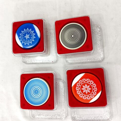 Carrom Board Striker Tournament Carrom Striker with Designer Case Original Quality Pool Ball Striker Smooth Finish for International Championship & Professionals Player Choice Assorted (Pack of 4) in Saudi Arabia