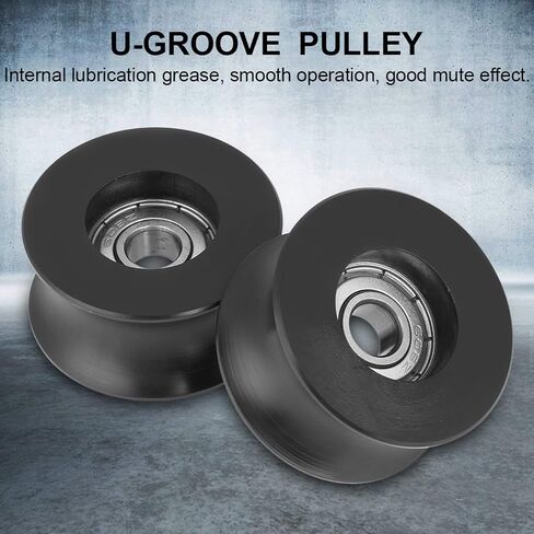Ugroove بكرة بكرة دليل عجلة 4pcs دائمة Utype الأخدود سطح أملس الأبواب مسار المسار المعدات الميكانيكية الأسود 8x39.5x20.1mm in Saudi Arabia