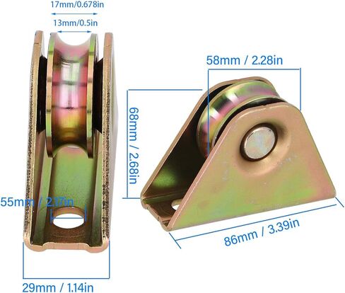 2Pcs U Groove Wheel Pulley 58mm 300kg Bearing Detachable U Type Groove Wheel for Electric Doors Industrial Carts in Saudi Arabia