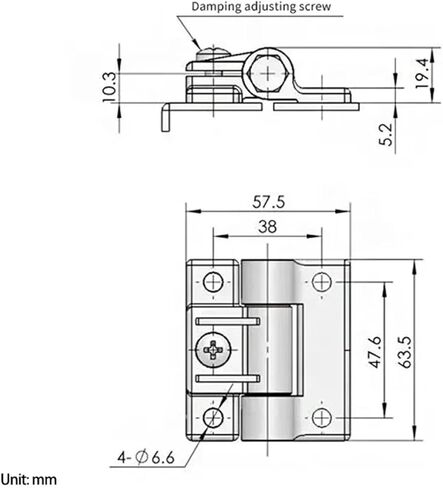 Black Plastic Nylon Damping Hinges with Torque for Industrial and Equipment Cabinets and Furniture 1Pcs(Black) in Kuwait