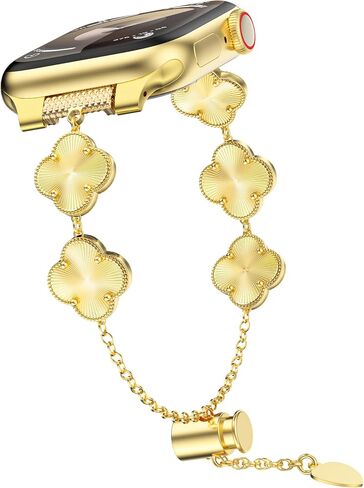 YMHML Lucky Clover Band متوافق مع فرق Watch Wath For Women 40mm 41mm 42mm 44mm 45mm 46mm 49mm 38mm ، سوار قابل للتعديل ، حزام معدني مجوهرات متآكلة لسلسلة IWatch 10 9 8 7 6 5 4 3 Se Ultra in Saudi Arabia
