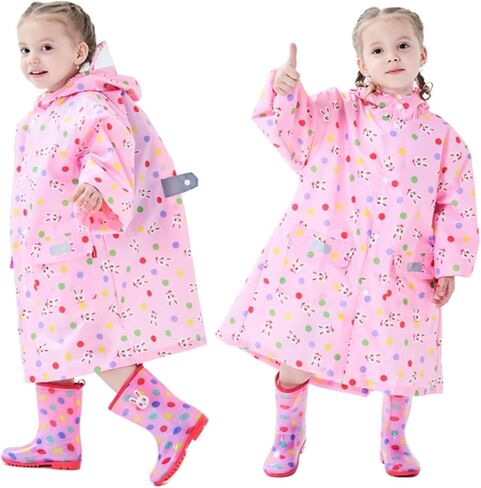 Boys Girls Raincoat Kids مقاوم للماء سترة أمطار خفيفة الوزن معطف أمطار in Kuwait