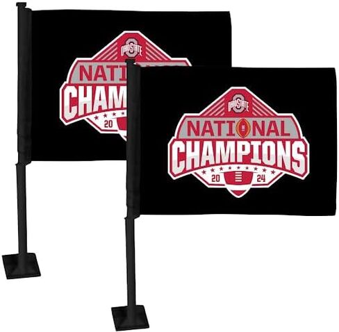 FANMATS Car Flag Large 2 pc 11" x 14" Ohio State 2024-25 CFP National Champion Universal Car Flag -Show your Buckeye Pride On Game Day or Just Around Town - Fits Cars, Campers, RV, SUVs- 2 Flags in Saudi Arabia
