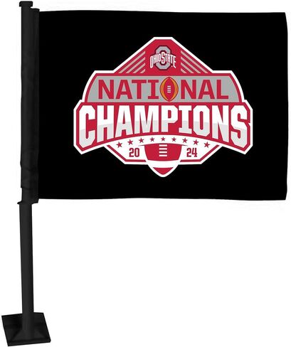 FANMATS Car Flag Large 2 pc 11" x 14" Ohio State 2024-25 CFP National Champion Universal Car Flag -Show your Buckeye Pride On Game Day or Just Around Town - Fits Cars, Campers, RV, SUVs- 2 Flags in Saudi Arabia