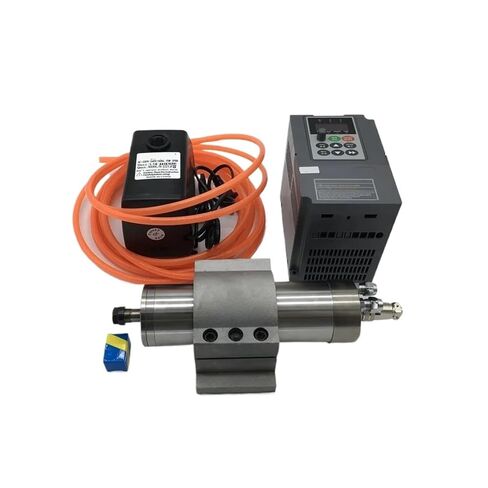 5.5kw 220v ER25 24000 دورة في الدقيقة 125 مم محرك مغزل مبرد بالمياه + 5.5kw VFD + 75W مجموعة مضخة المياه in Kuwait