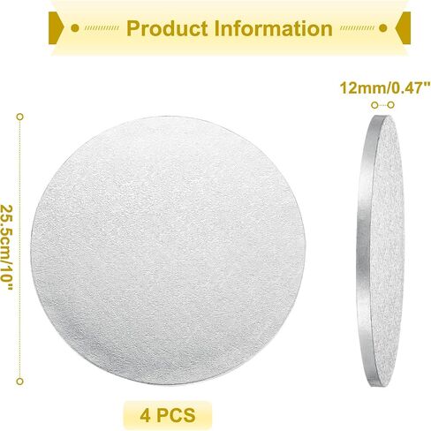 لوحات كعكة Uxcell 4pcs ، 6 بوصات دائرية طبل دائرة الكعكة قاعدة الشحوم لوحة المعجنات in Kuwait