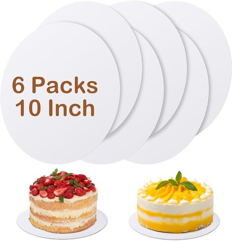 6 PCS Cake Boards ، لوحات كعكة بيضاء 10 بوصة ، جولات كعكة من الورق المقوى بنسبة 100 ٪ ، قاعدة كعكة مقاومة للماء وقااة للزيوت ، Cake DIY ، حفل زفاف ، عيد ميلاد ، حلوى ، بيتزا تزيين ومعرض in Saudi Arabia