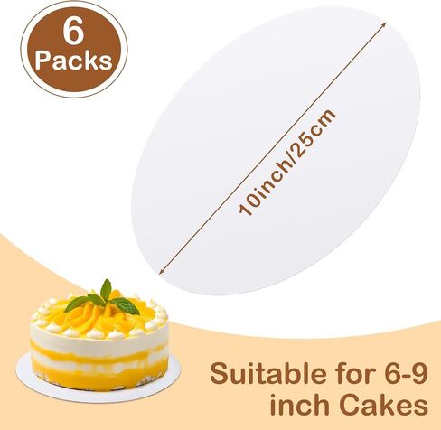 6 PCS Cake Boards ، لوحات كعكة بيضاء 10 بوصة ، جولات كعكة من الورق المقوى بنسبة 100 ٪ ، قاعدة كعكة مقاومة للماء وقااة للزيوت ، Cake DIY ، حفل زفاف ، عيد ميلاد ، حلوى ، بيتزا تزيين ومعرض in Saudi Arabia