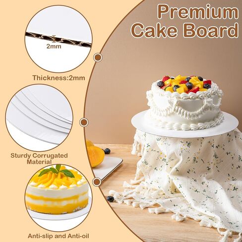 6 PCS Cake Boards ، لوحات كعكة بيضاء 10 بوصة ، جولات كعكة من الورق المقوى بنسبة 100 ٪ ، قاعدة كعكة مقاومة للماء وقااة للزيوت ، Cake DIY ، حفل زفاف ، عيد ميلاد ، حلوى ، بيتزا تزيين ومعرض in Saudi Arabia