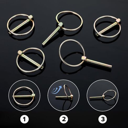 10 PCS 3/16 PIN Clip Linch Pins 3/16 Lynch pin kit kit kit steful staLd Stains Huchice Duty Lynch Lock Lock Clips with Ring for Farm Tractors Trucks Mower in Kuwait