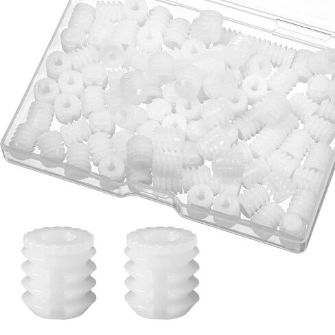 100 PCS Dowels Plastic Dowels مسبقًا مسبقًا من الصواميل 0.33 "x0.39" المفصلية البلاستيكية إدراج مفصلات مفصلات توضع تجهيزات الأثاث من مواقع الوضع لتوصيلات باب الخزانة in Saudi Arabia
