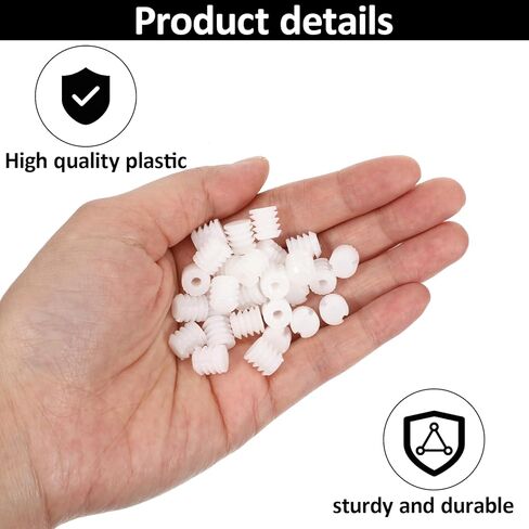 100 PCS Dowels Plastic Dowels مسبقًا مسبقًا من الصواميل 0.33 "x0.39" المفصلية البلاستيكية إدراج مفصلات مفصلات توضع تجهيزات الأثاث من مواقع الوضع لتوصيلات باب الخزانة in Saudi Arabia