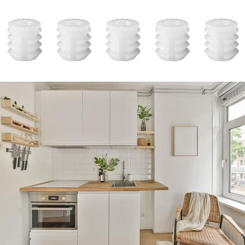 100 PCS Dowels Plastic Dowels مسبقًا مسبقًا من الصواميل 0.33 "x0.39" المفصلية البلاستيكية إدراج مفصلات مفصلات توضع تجهيزات الأثاث من مواقع الوضع لتوصيلات باب الخزانة in Saudi Arabia