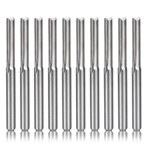 10Pcs 3.175mm Shank 2 Flute CNC Router Bits Straight Slot Tungsten Steel Milling Cutter For Wood Mdf Plastic Promotion in Kuwait