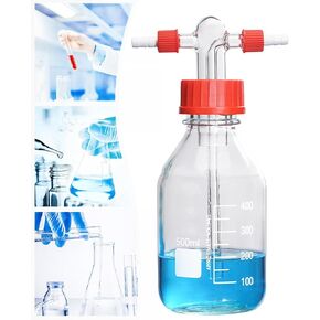1000ml Lab Glass Washing Bottle - Graduated Lab Buffer Bottle， Borosilicate Glass，Transparent (33.8 Ounces) in Kuwait