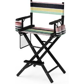 Omysalon 26 "H Tall Tall Mursers ، كرسي مكياج قابل للطي خشبي مع Pouch & Footrest Profession in Kuwait
