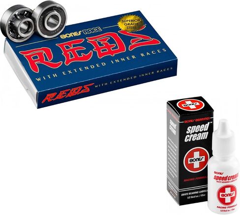 Bones Race Reds Reds Skateboard Bearings 8 Pack 8mm مع زيوت تشحيم كريم السرعة in Saudi Arabia