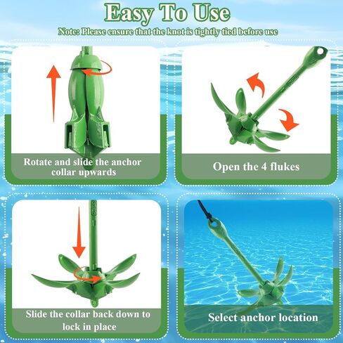 CHERAINTI Kayak Anchor, 3.5 Lb Folding Marine Grapnel Anchor Kit with 40ft Rope and Buoy for Kayaks Jet Ski SUP Paddle Boards PWC Inflatable Small Boat Canoes Fishing, Kayaking & Boating Accessories in Saudi Arabia