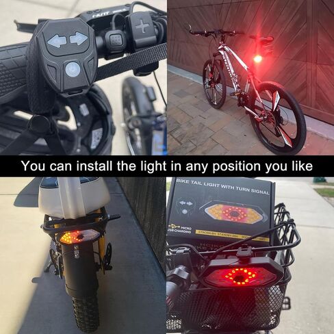 Upgraded Bike Tail Light with Turn Signal Bicycle Rear Light with Remote Control and Horn for Night Riding (Rechargeable) in Saudi Arabia