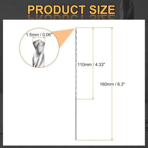 HARFINGTON 2pcs Twist Drill Bit 9mm Dia 200mm (7.87") Extra Long High-Speed Steel Spiral Jobber Drill Bits Fully Ground Drilling Tools for Wood Plastic Aluminum Thin Metal Sheet in Saudi Arabia