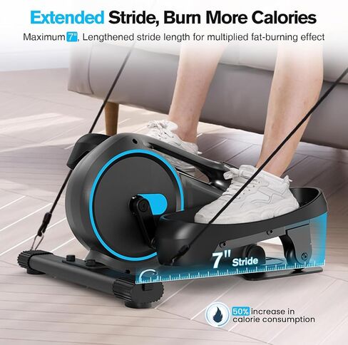 Under Desk Elliptical, Manual Elliptical Exercise Machine, Quite Foot Pedal Exerciser for Home Use, Compact Foot &Leg Pedal Exerciser for Seniors, Max Load 300LBS in Saudi Arabia