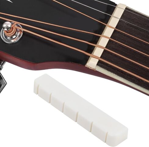 3pcs 6 String Guitar Guitar Nut Bone Nut 52x6x9mm Guitar Bridge Nuts Acoustic Guitar Bone لاستبدال الجيتار الكلاسيكي (أبيض) in Saudi Arabia