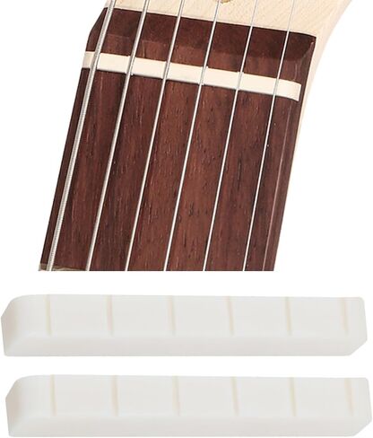 3pcs 6 String Guitar Guitar Nut Bone Nut 52x6x9mm Guitar Bridge Nuts Acoustic Guitar Bone لاستبدال الجيتار الكلاسيكي (أبيض) in Saudi Arabia