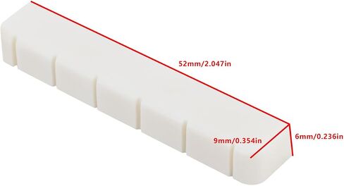 3pcs 6 String Guitar Guitar Nut Bone Nut 52x6x9mm Guitar Bridge Nuts Acoustic Guitar Bone لاستبدال الجيتار الكلاسيكي (أبيض) in Saudi Arabia