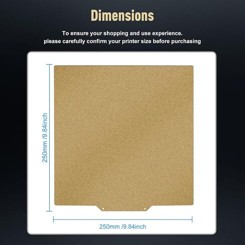 250x250mm Double Sided Textured PEI Build Plate for Ankermake M5/QIDI Q1 Pro, Flexible Spring Steel Magnetic Heated Bed, 300°C Heat Resistant 3D Printer Platform for PLA/PETG/ABS/TPU in Kuwait