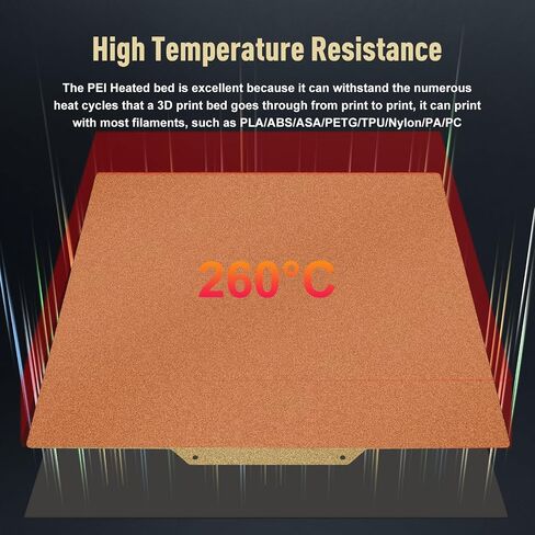 250x250mm Double Sided Textured PEI Build Plate for Ankermake M5/QIDI Q1 Pro, Flexible Spring Steel Magnetic Heated Bed, 300°C Heat Resistant 3D Printer Platform for PLA/PETG/ABS/TPU in Kuwait