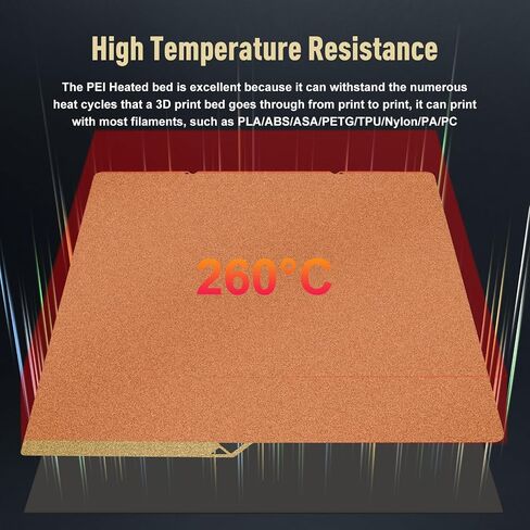 250x250mm Double Sided Textured PEI Build Plate for Ankermake M5/QIDI Q1 Pro, Flexible Spring Steel Magnetic Heated Bed, 300°C Heat Resistant 3D Printer Platform for PLA/PETG/ABS/TPU in Kuwait