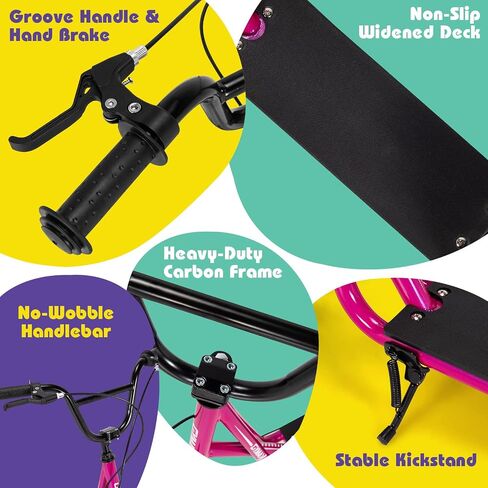 Scooter Gymax ، سكوتر الأطفال والكبار على الطرق الوعرة مع عجلات قابلة للنفخ مقاس 12 بوصة ، مقود قابل للتعديل ، فاكهة اليد من النوع V و Axle Ops لجميع التضاريس ، 8+ in Saudi Arabia