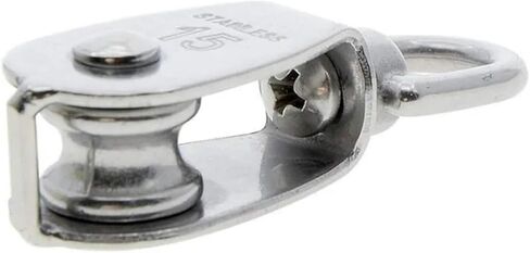 2/4 قطعة من M15 رفع بكرة واحدة بكرة واحدة من الفولاذ المقاوم للصدأ البكرة الثقيلة (4pcs) in Kuwait