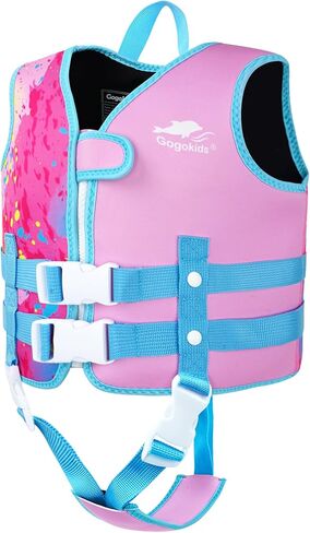 Gogokids Toddler Swim Vest, Kids Float Jacket with Dual Adjustable Strap, Child Swimming Pool Vest for 2-8 Years Swimming Learning in Saudi Arabia