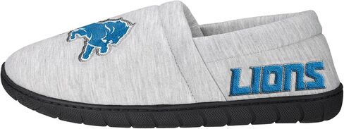 FOCO - Mens NFL Team Big Logo Grey Sweatshirt Sherpa Moccasins Adult Unisex Slippers in Kuwait